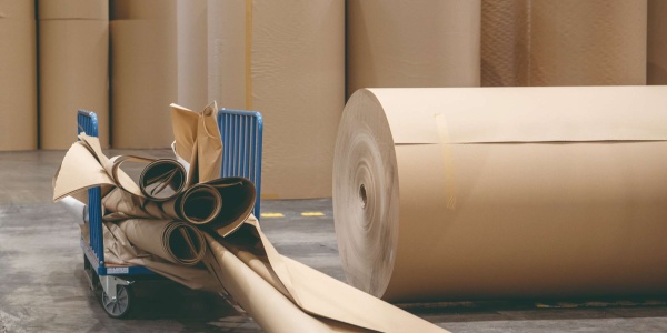 Rolle Wellpappenrohpapier und Abschnitt