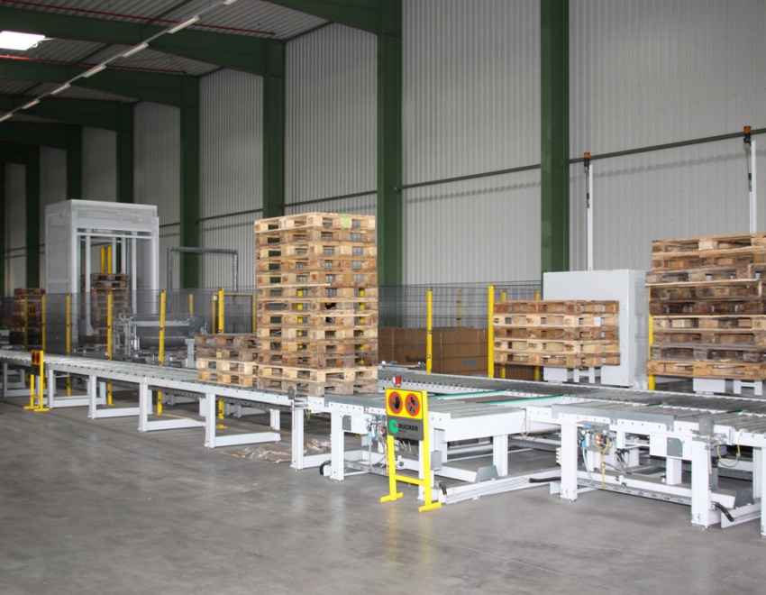 Palettenprüfanlage der Firma Dücker Fördertechnik